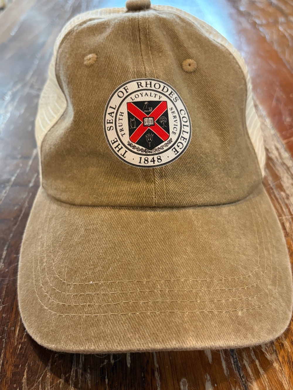 Rhodes College Khaki Baseball Cap